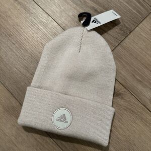 adidas Women's Wide Cuff Fold Beanie IV3011 Beige‎ NEW